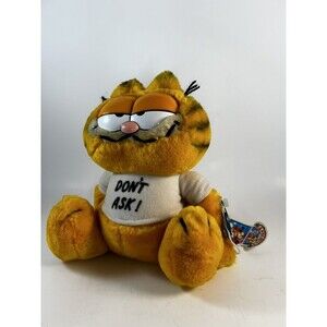 GARFIELD CAT "Don't Ask!" VINTAGE PLUSH STUFFED TOY 1981 BY  R. DAKIN 8" W Tags!